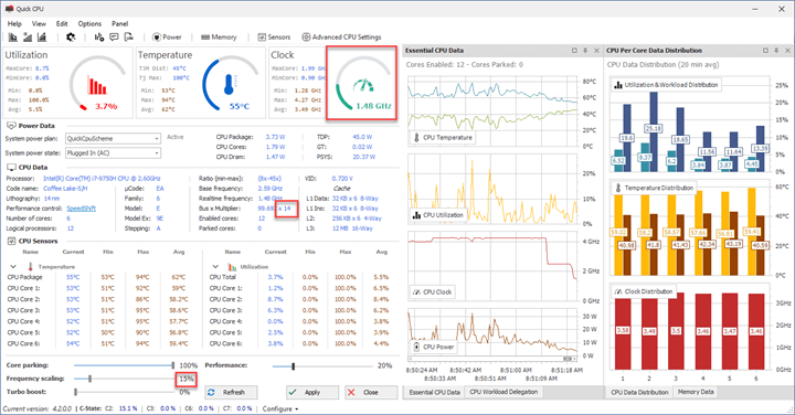 Quick CPU Frequency scaling 30%