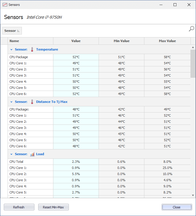 Quick CPU Release 3.3.2.0 Hardware Sensors