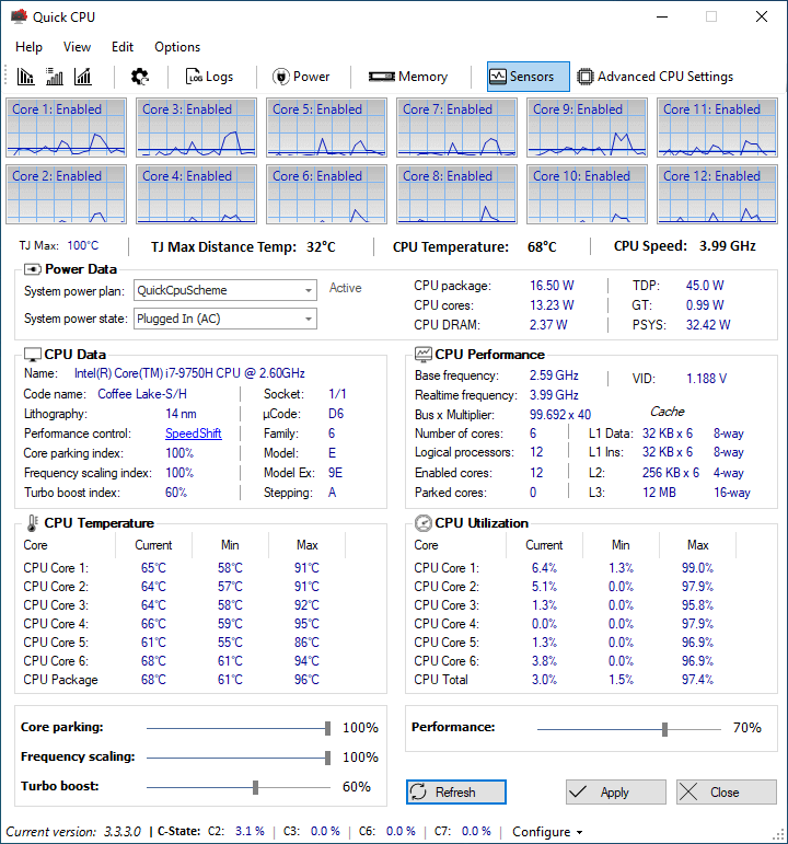 Quick CPU Release 3.3.3.0 ATI GPU Sensors