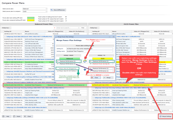 Quick CPU Release 3.3.2.0 Compare Power Plans