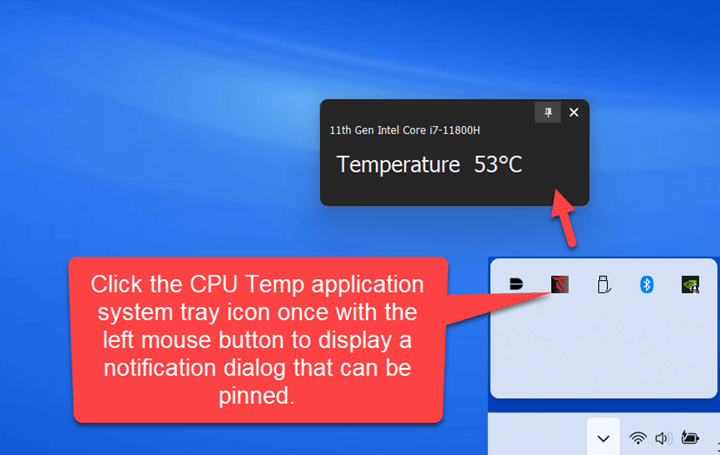 CPU Temp Monitor - System tray