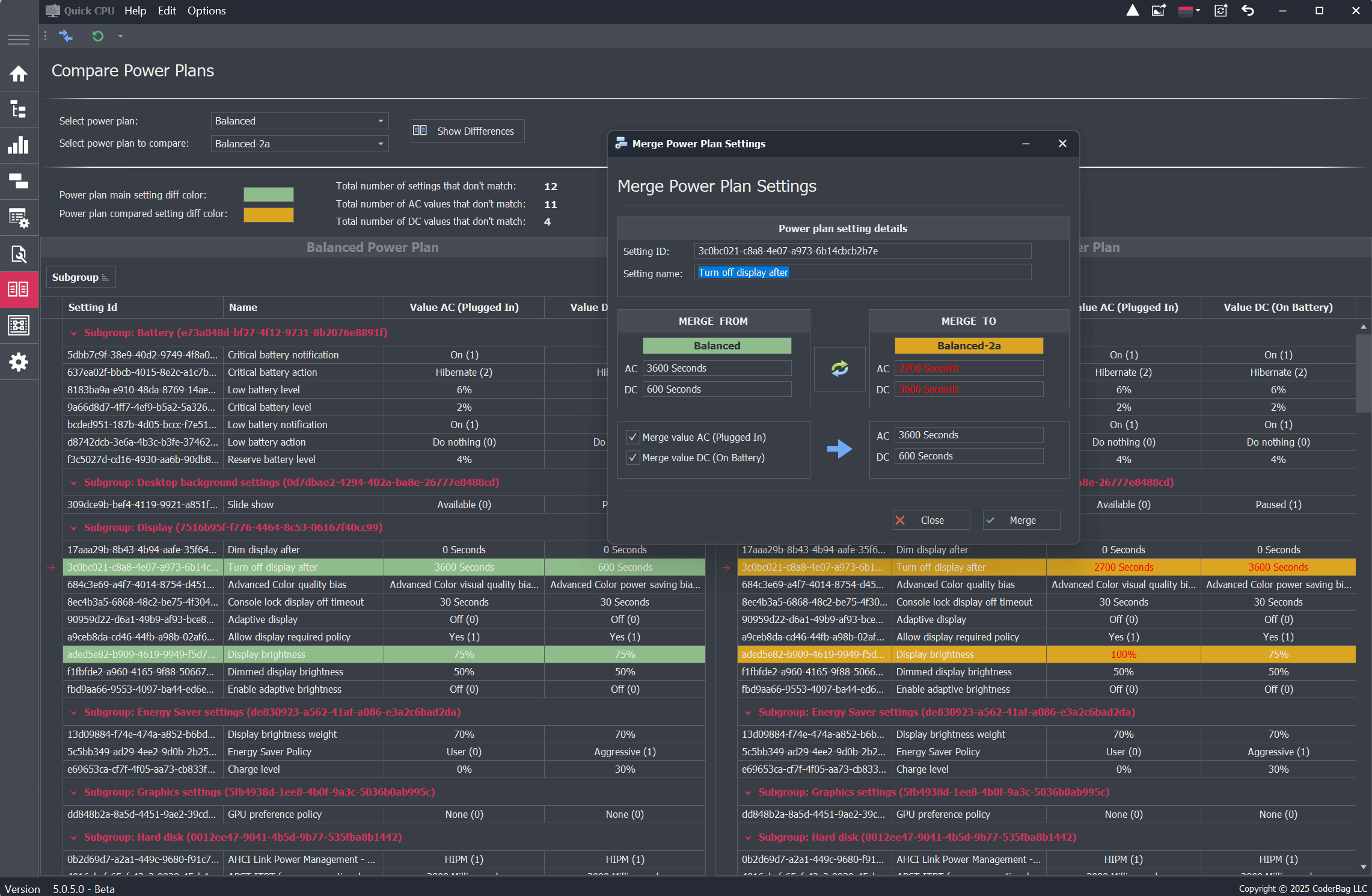 Quick CPU Power Plan Settings