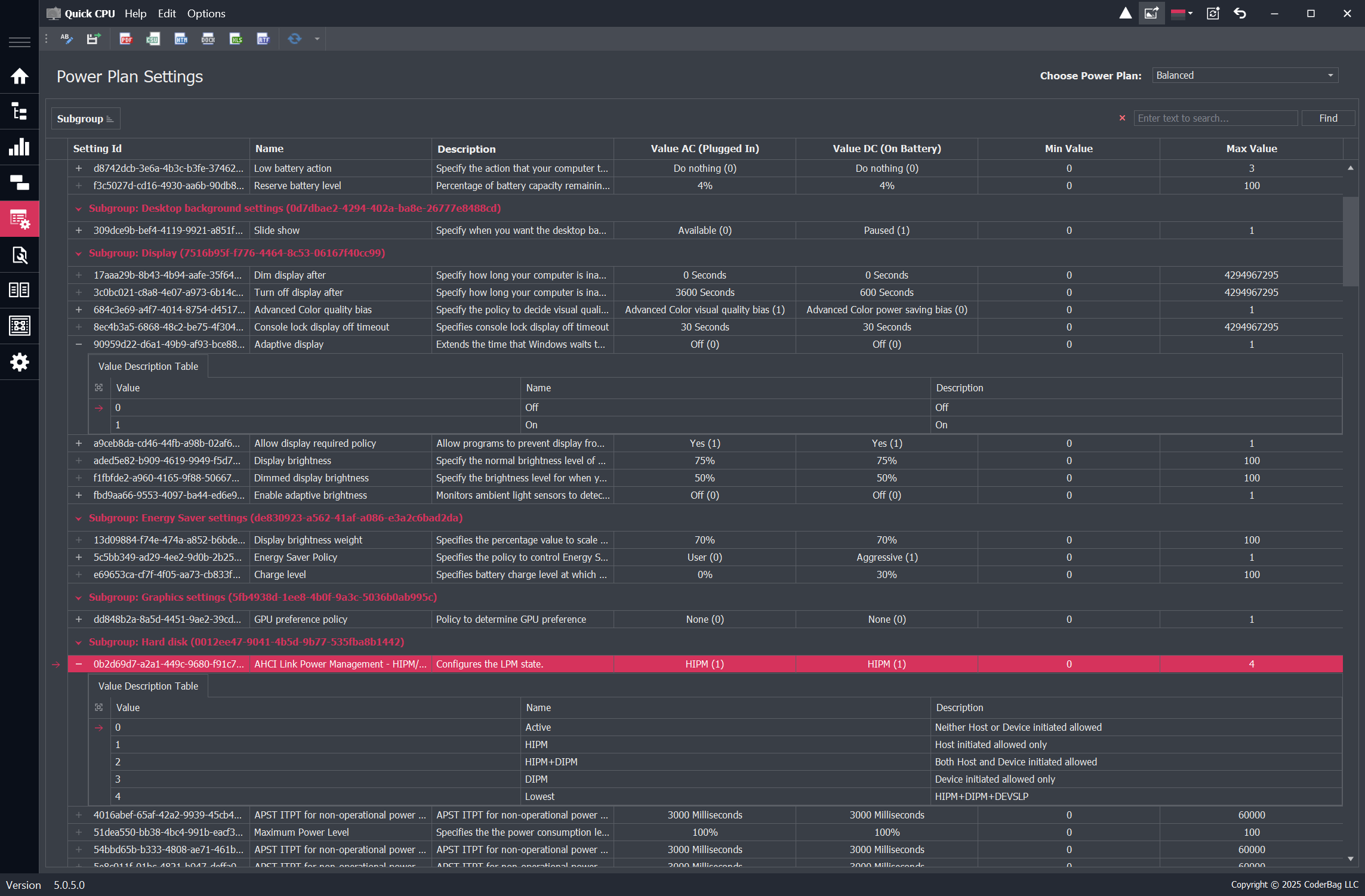Quick CPU Power Plan Setting Management